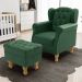 Poltrona De Amamentação Yara P02 Com Puff Paris L02 Facto Verde Musgo - Lyam Decor