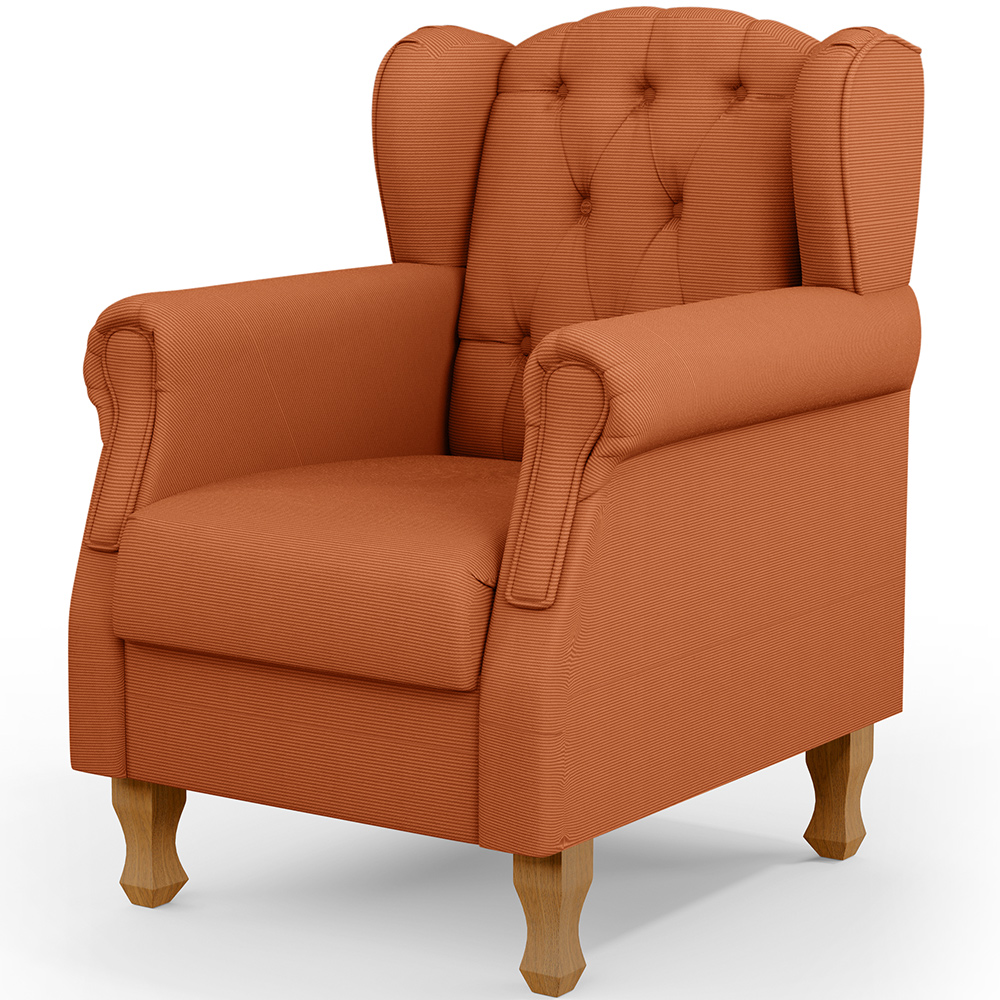 Poltrona De Amamentação Yara P02 Com Puff Paris L02 Tecido Terracota - Lyam Decor