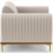 Poltrona Decorativa Base De Madeira Castanho e Pés Metalizado D'Ouro Molino D02 Bouclê Creme C-54 - Lyam Decor