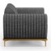Poltrona Decorativa Base De Madeira Com Pés D'Ouro Molino D02 Linho Cinza Escuro C-416 - Lyam Decor