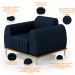 Poltrona Decorativa Base De Madeira Com Pés D'Ouro Molino D02 Veludo Azul Oxford C-304 - Lyam Decor