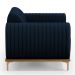 Poltrona Decorativa Base De Madeira Com Pés D'Ouro Molino D02 Veludo Azul Oxford C-304 - Lyam Decor