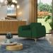 Poltrona Decorativa Base De Madeira Com Pés D'Ouro Molino D02 Veludo Verde Musgo C-303 - Lyam Decor