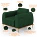 Poltrona Decorativa Base De Madeira Com Pés D'Ouro Molino D02 Veludo Verde Musgo C-303 - Lyam Decor