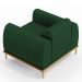 Poltrona Decorativa Base De Madeira Com Pés D'Ouro Molino D02 Veludo Verde Musgo C-303 - Lyam Decor