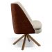 Poltrona Decorativa Base Giratória Pérsia D02 Linho Bege C-107 Corano Marrom B-38 - Lyam Decor