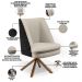 Poltrona Decorativa Base Giratória Pérsia D02 Linho Bege C-107 Corano Preto B-97 - Lyam Decor