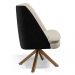 Poltrona Decorativa Base Giratória Pérsia D02 Linho Bege C-107 Corano Preto B-97 - Lyam Decor
