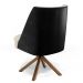 Poltrona Decorativa Base Giratória Pérsia D02 Linho Bege C-107 Corano Preto B-97 - Lyam Decor