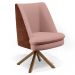 Poltrona Decorativa Base Giratória Pérsia D02 Linho Rosê C-105 Corano Marrom B-38 - Lyam Decor