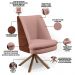Poltrona Decorativa Base Giratória Pérsia D02 Linho Rosê C-105 Corano Marrom B-38 - Lyam Decor