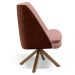 Poltrona Decorativa Base Giratória Pérsia D02 Linho Rosê C-105 Corano Marrom B-38 - Lyam Decor