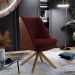 Poltrona Decorativa Base Giratória Pérsia D02 Veludo Marsala C-278 Corano Marrom B-38 - Lyam Decor