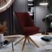 Poltrona Decorativa Base Giratória Pérsia D02 Veludo Marsala C-278 Corano Preto B-97 - Lyam Decor