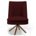Poltrona Decorativa Base Giratória Pérsia D02 Veludo Marsala C-278 Corano Preto B-97 - Lyam Decor