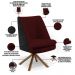 Poltrona Decorativa Base Giratória Pérsia D02 Veludo Marsala C-278 Corano Preto B-97 - Lyam Decor
