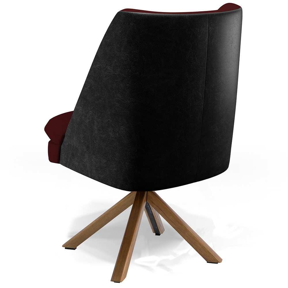 Poltrona Decorativa Base Giratória Pérsia D02 Veludo Marsala C-278 Corano Preto B-97 - Lyam Decor