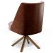 Poltrona Decorativa Base Giratória Pérsia D02 Veludo Rosê C-305 Corano Marrom B-38 - Lyam Decor