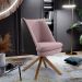 Poltrona Decorativa Base Giratória Pérsia D02 Veludo Rosê C-305 Corano Preto B-97 - Lyam Decor