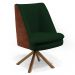 Poltrona Decorativa Base Giratória Pérsia D02 Veludo Verde Musgo C303 Corano Marrom B38 - Lyam Decor