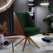 Poltrona Decorativa Base Giratória Pérsia D02 Veludo Verde Musgo C303 Corano Marrom B38 - Lyam Decor