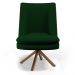Poltrona Decorativa Base Giratória Pérsia D02 Veludo Verde Musgo C303 Corano Marrom B38 - Lyam Decor