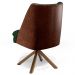 Poltrona Decorativa Base Giratória Pérsia D02 Veludo Verde Musgo C303 Corano Marrom B38 - Lyam Decor