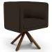 Poltrona Decorativa Base Giratória de Madeira Betina D02 Corano Marrom C-34 - Lyam Decor