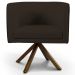 Poltrona Decorativa Base Giratória de Madeira Betina D02 Corano Marrom C-34 - Lyam Decor