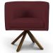 Poltrona Decorativa Base Giratória de Madeira Betina D02 Veludo Marsala C-278 - Lyam Decor