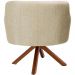 Poltrona Decorativa Base Giratória de Madeira Jade D02 Linho Bege C-129 - Lyam Decor