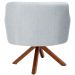 Poltrona Decorativa Base Giratória de Madeira Jade D02 Linho Cinza D-315 - Lyam Decor