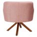 Poltrona Decorativa Base Giratória de Madeira Jade D02 Linho Rosa C-105 - Lyam Decor