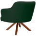 Poltrona Decorativa Base Giratória de Madeira Jade D02 Linho Verde C-117 - Lyam Decor