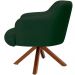 Poltrona Decorativa Base Giratória de Madeira Jade D02 Linho Verde C-117 - Lyam Decor