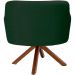Poltrona Decorativa Base Giratória de Madeira Jade D02 Linho Verde C-117 - Lyam Decor