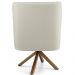 Poltrona Decorativa Base Giratória de Madeira Pérsia D02 Linho Bege C-107 - Lyam Decor