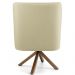 Poltrona Decorativa Base Giratória de Madeira Pérsia D02 Linho Bege C-129 - Lyam Decor