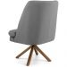 Poltrona Decorativa Base Giratória de Madeira Pérsia D02 Linho Cinza C-416 - Lyam Decor
