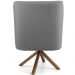Poltrona Decorativa Base Giratória de Madeira Pérsia D02 Linho Cinza C-416 - Lyam Decor