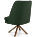 Poltrona Decorativa Base Giratória de Madeira Pérsia D02 Linho Verde C-117 - Lyam Decor