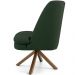 Poltrona Decorativa Base Giratória de Madeira Pérsia D02 Linho Verde C-117 - Lyam Decor