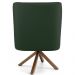 Poltrona Decorativa Base Giratória de Madeira Pérsia D02 Linho Verde C-117 - Lyam Decor