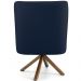 Poltrona Decorativa Base Giratória de Madeira Pérsia D02 Veludo Azul Oxford B-304 - Lyam Decor