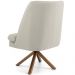 Poltrona Decorativa Base Giratória de Madeira Pérsia D02 Veludo Bege B-309 - Lyam Decor