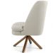 Poltrona Decorativa Base Giratória de Madeira Pérsia D02 Veludo Bege B-309 - Lyam Decor