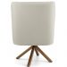Poltrona Decorativa Base Giratória de Madeira Pérsia D02 Veludo Bege B-309 - Lyam Decor