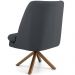 Poltrona Decorativa Base Giratória de Madeira Pérsia D02 Veludo Cinza B-317 - Lyam Decor