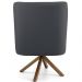 Poltrona Decorativa Base Giratória de Madeira Pérsia D02 Veludo Cinza B-317 - Lyam Decor