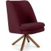 Poltrona Decorativa Base Giratória de Madeira Pérsia D02 Veludo Marsala B-278 - Lyam Decor